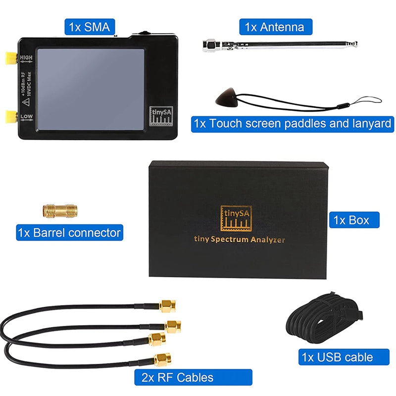 Tinysa Spectrum Analyzers Tiny Frequency Analyzer 100Khz To 960Mhz With 2.8Inch Touch Screen ESD Protected Function