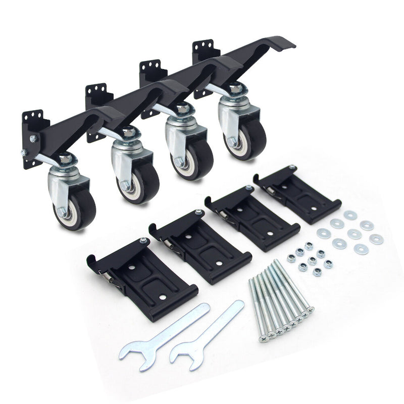 Workbench Caster Kit 600lbs 4 Heavy Duty Retractable Casters with 4 Spring Lock Quick Release Mounting Plate