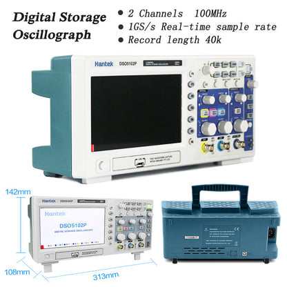 Hantek DSO5102P USB Digital Storage Oscilloscope 2Channels 100MHz 1GSa/s