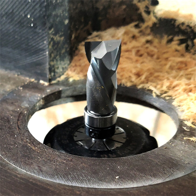12.7*25.4*67MM Carbide Lower Bearing Spiral Trimming CNC Router Bit End Mill 1/4" 6.35mm Shank for Woodworking