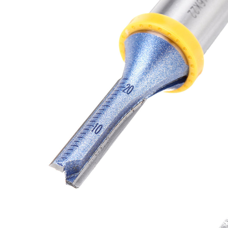 Drillpro 1/2 Inch Shank 2 Flutes Straight Router Bit Cutter Blue Coated Carbide Woodworking Tool