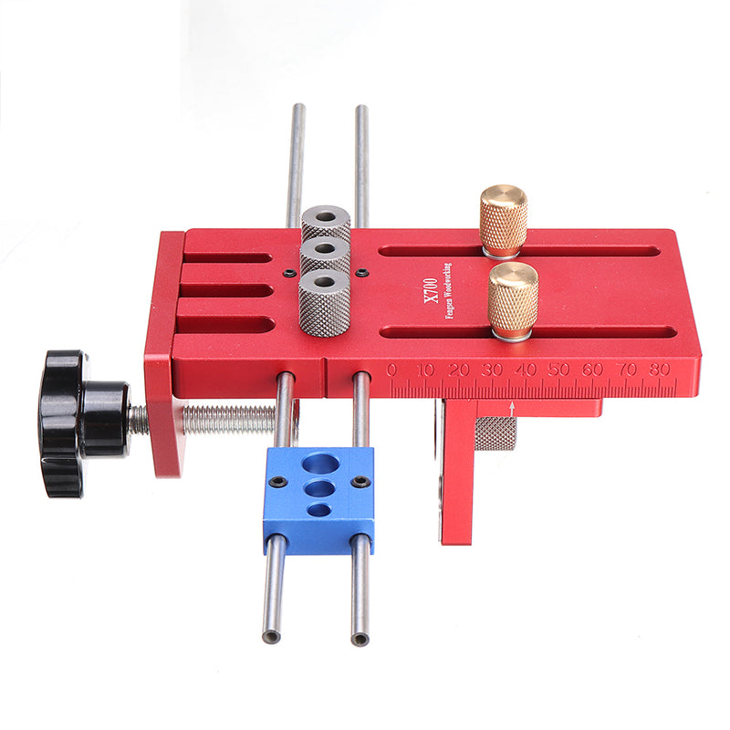 X700 3 In 1 Aluminum Alloy Dowelling Jig with Clamping System Set Wood Dowel Drilling Position Jig Woodworking Tool