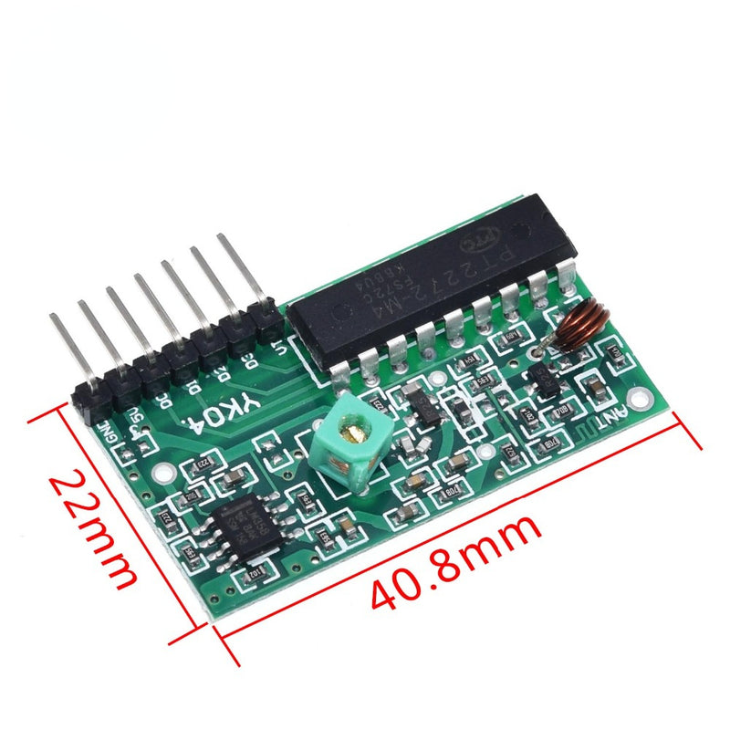 IC 2262/2272 4 Channel 315Mhz Key Wireless Remote Control Kits Receiver Module for Arduino