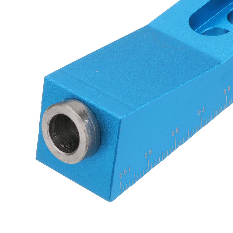 Aluminum Alloy One-hole Pocket Hole Jig with Magnet and Step Drill Bit Screwdriver Bit 9.5mm Oblique Hole Drill Guide Woodworking Tool