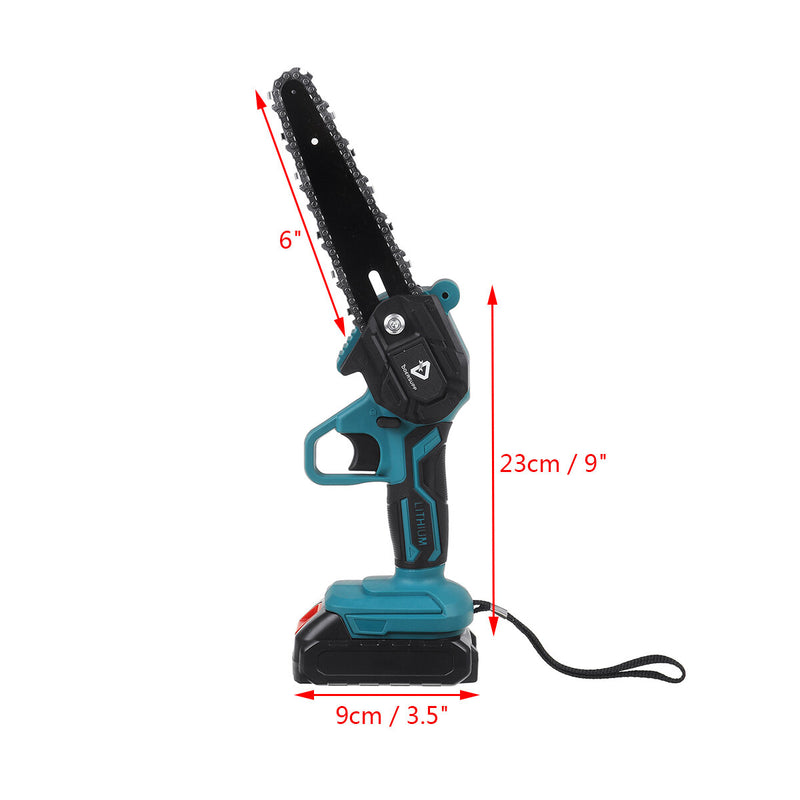 Doersupp 1000W 6Inch One Hand Cordless Electric Chain Saw Wood Mini Cutter Saw Woodworking with Battery for Makita18V