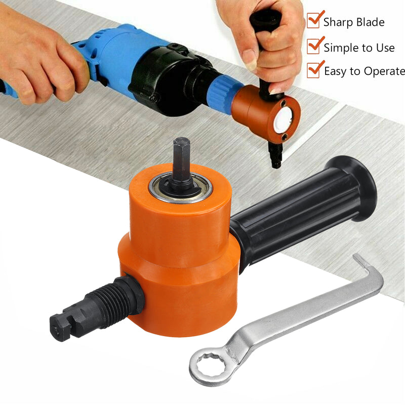 Double Headed Sheet Metal Nibbler Cutter Drill Attachment Cutter with Extra Punch