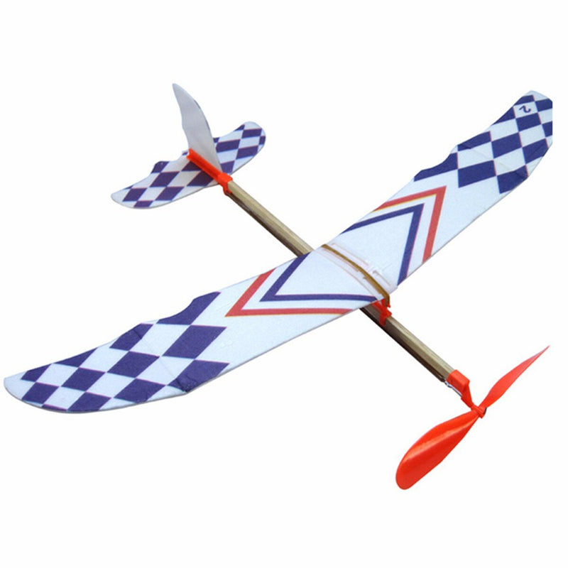 Elastic Rubber Band Powered DIY Foam Plane Kit Aircraft Model Educational Toy