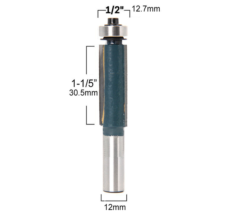 12mm Shank Flush Trim Router Bits for Wood Trimming Cutters with Bearing Woodworking Tool Endmill Milling Cutter