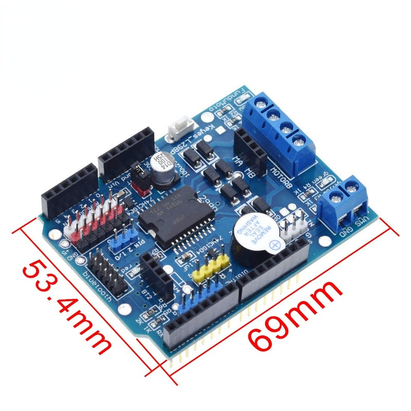 L298P PWM Speed Controller Dual High-Power H-bridge Driver Bluetooth Interface L298P Motor Shield Board for Arduino