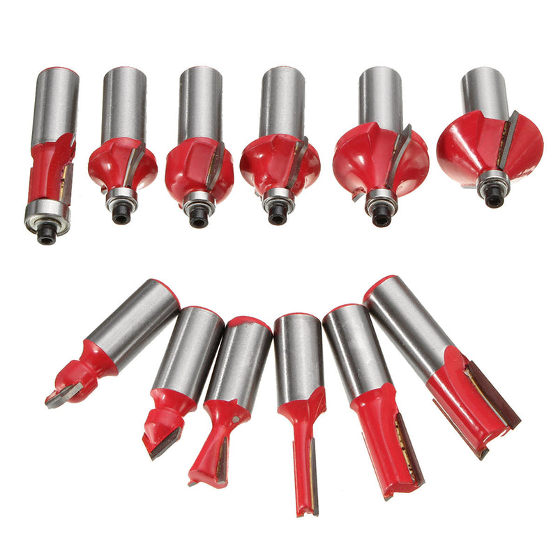 12pcs Wood Working Router Bit Cutter Tungsten Carbide Rotary Tool Set