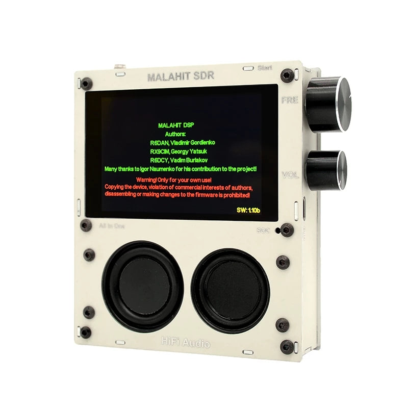 V1.10B 50KHz - 2GHZ Malachite SDR Radio Built-in Expansion Board Malahit DSP SDR Receiver AM/SSB/NFM/WFM+Speaker + Battery +Metal Case + Expansion Board