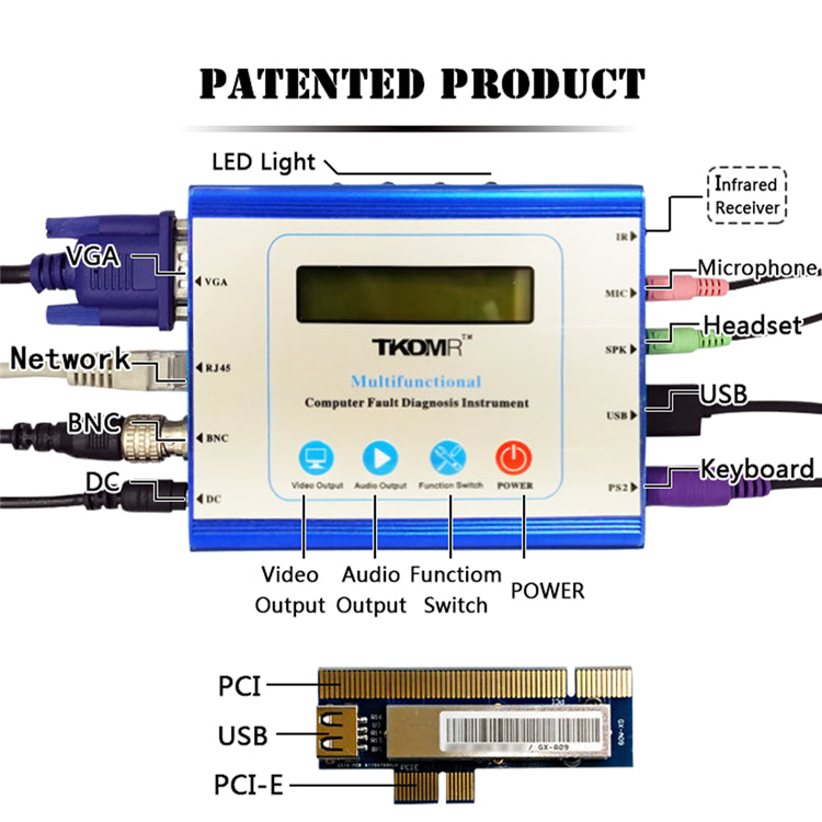 Multifunction Universal Desktop PC PCI PCI-E LPC Diagnostic Test Analyzer Tester Cable Computer Fault Diagnosis Instrument