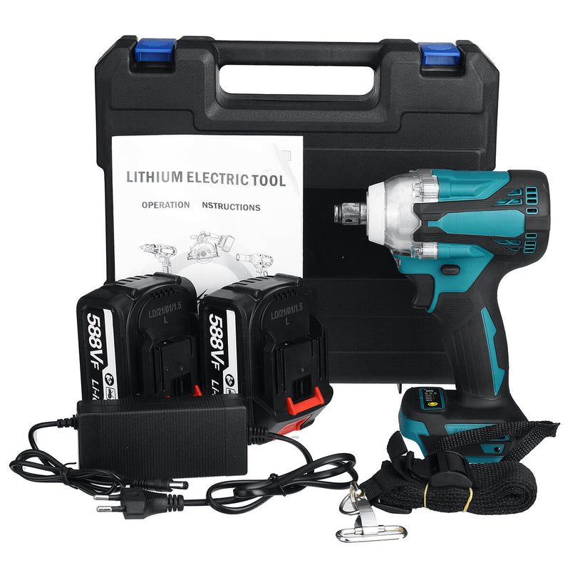 4 Speed Cordless Electric Impact Wrench 4000rpm Brushless Rechargeable Torque Wrench Socket Power Tool 1/2 X588VF Battery Suit for Makita