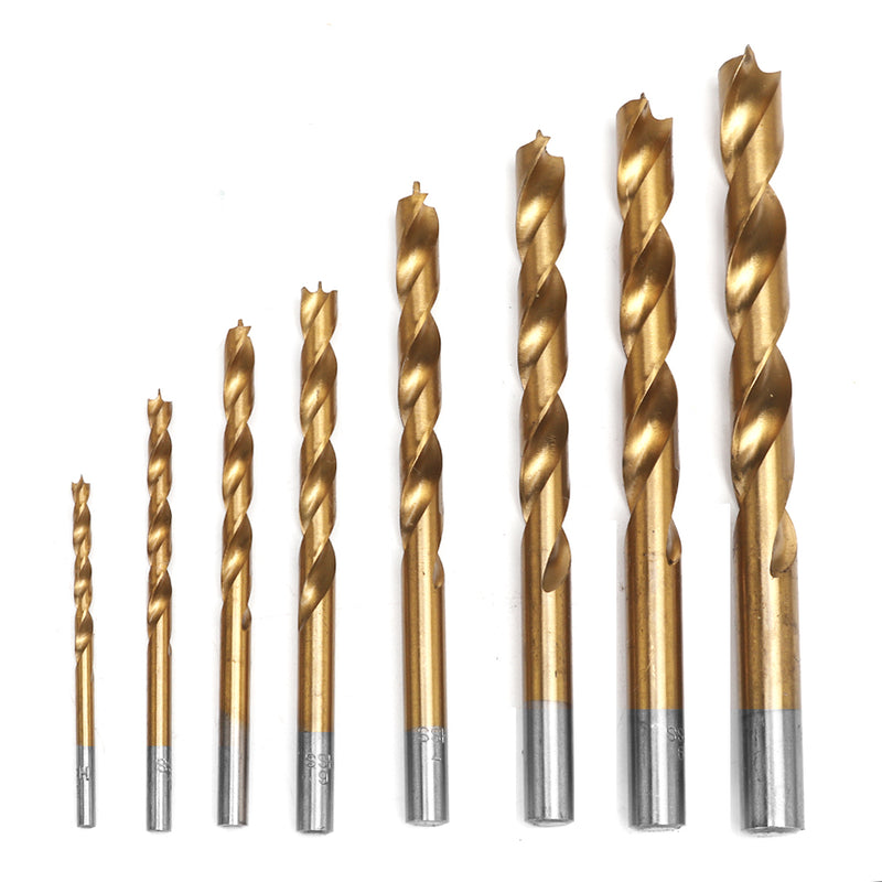 7/8Pcs 3-10mm Round Shank Countersink Drill Bit Set Replacement Three Point Drill Set Carpentry Boring Tool Woodworking Tool with Hexagon L-Wrench