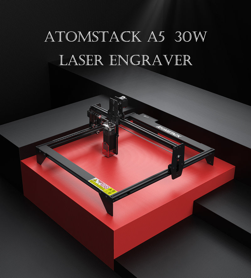ATOMSTACK New A5 30W Laser Engraving Machine Wood Cutting Design Desktop DIY Laser Engraver New Eye Protection Design Support for Windows IOS R3 24W Automatic Rotary Roller