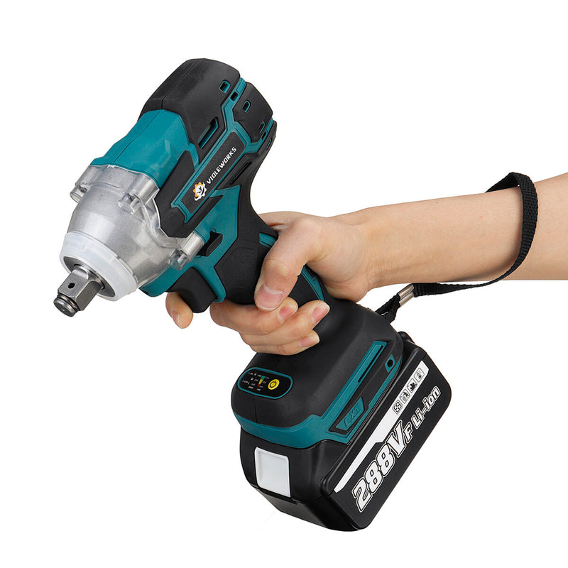 VIOLEWORKS 288VF 1/2'' Electric Cordless Brushless Impact Wrench with 1/2 Battery