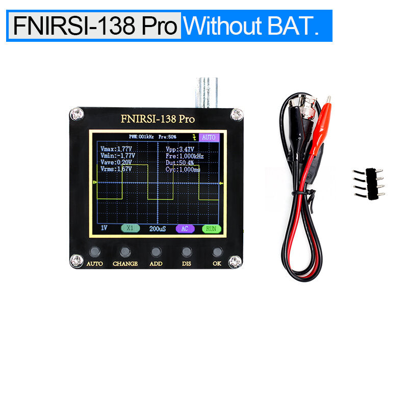 FNIRSI-138 PRO Handheld Digital Oscilloscope 2.5MSa/s 200KHz Analog Bandwidth Support AUTO 80Khz PWM and Firmware Update Without Battery