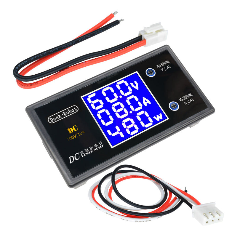 Digital DC 0-100V 0-10A 250W Tester DC7-12V LCD Digital Display Voltage Current Power Meter Voltmeter Ammeter Amp Detector for Arduino