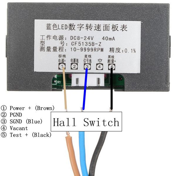 4 Digital Green LED Tachometer RPM Speed Meter + Proximity Switch Sensor NPN