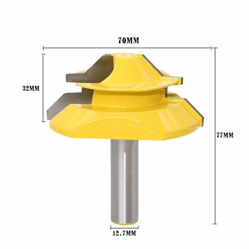 1/2" Shank Large 45 Degree Lock Miter Router Bit 1" Stock Tenon Milling Cutter for Woodworking Tools