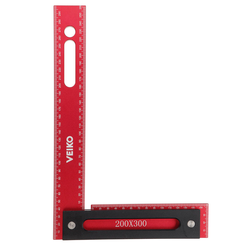 VEIKO 300x200mm Aluminum Alloy Precision Woodworking Square Right Angle Ruler with Base