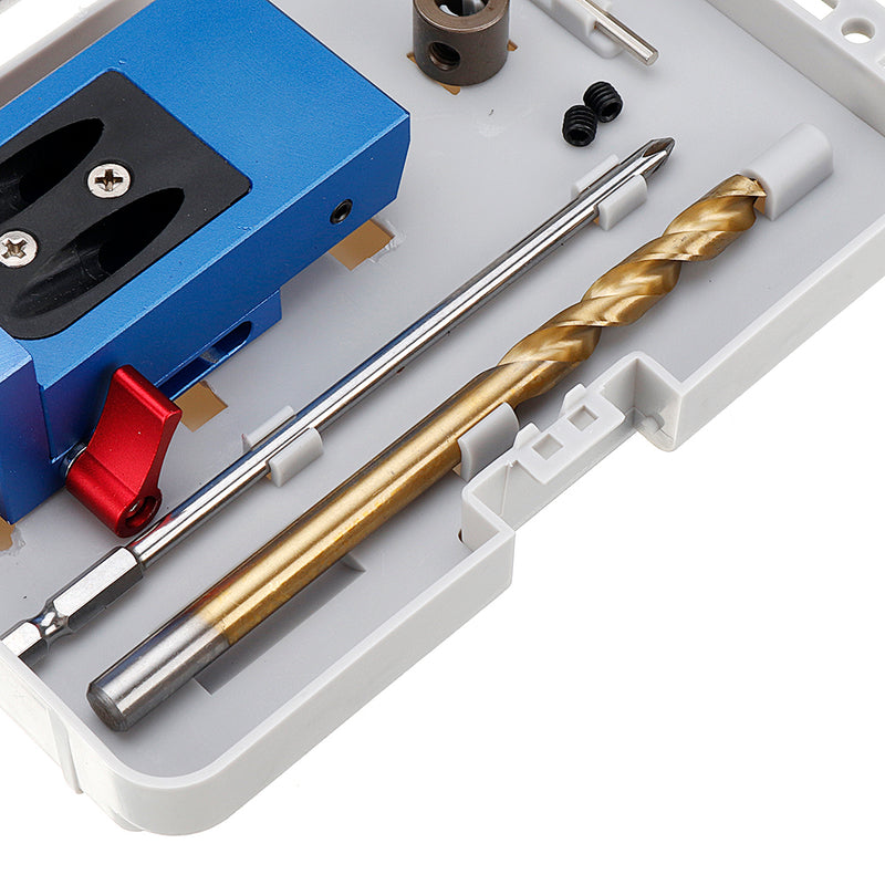 Drillpro XK-1 Pocket Hole Jig Step Drill Bit Kit Woodworking Oblique Drill Guide Set