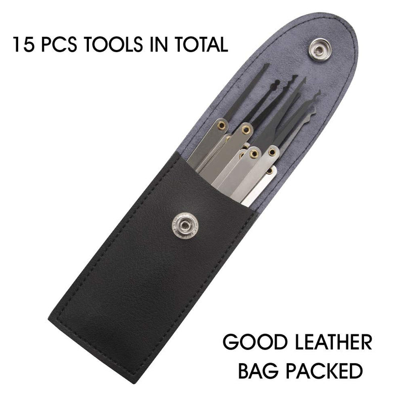 Lock Pick Practice Set Transparent Lock for Training 15pcs Lock Tool and 5 In 1 Mini Pick Tool
