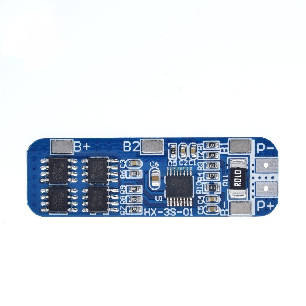 3S 12V 18650 10A BMS Charger Li-ion Lithium Battery Protection Board Circuit Board 10.8V 11.1V 12.6V Electric Blue Battery