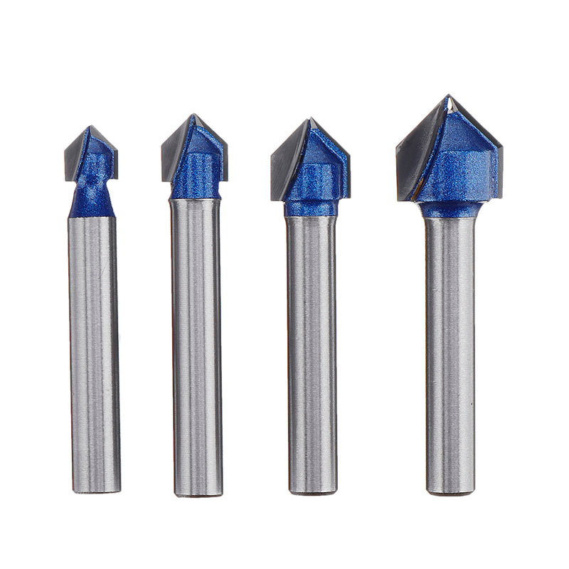 6mm Shank 90 Degree V Type Groove Flush Trim Router Bit Chuck Trimming Engraving Milling Cutter