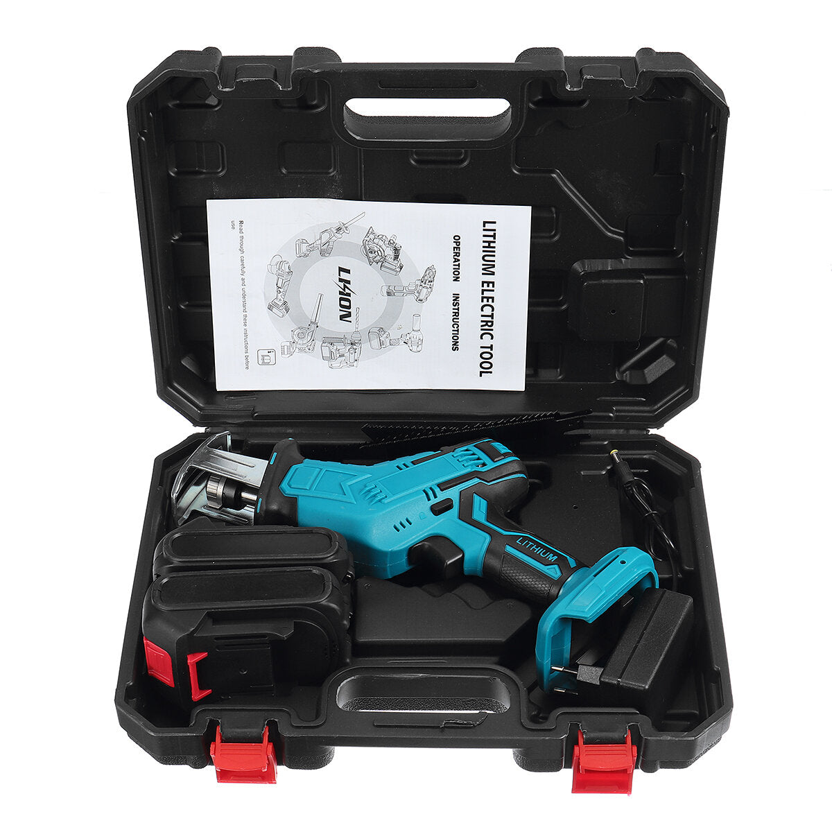Wolike 88VF Cordless Reciprocating Saw Battery Powered Electric Saw for Metal/Wood/PVC Pipe/Tree with 4 Saw Blades & Battery for Makita