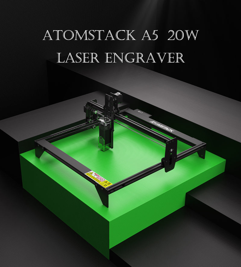 New ATOMSTACK A5 20W Laser Engraving Machine Wood Cutting Design Desktop DIY Laser Engraver New Eye Protection Design Support for Windows