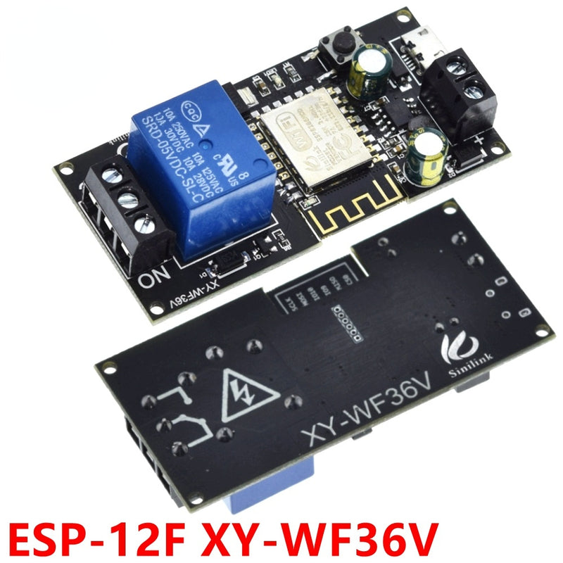 Sinilink WIFI Mobile Phone Remote Control Relay Module DC6V~36V Smart Home Phone APP ESP-12F XY-WF36V