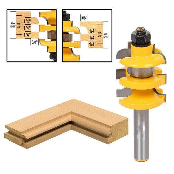 1/2 Inch Shank Stacked Rail and Stile Router Bit Wood Working Tool