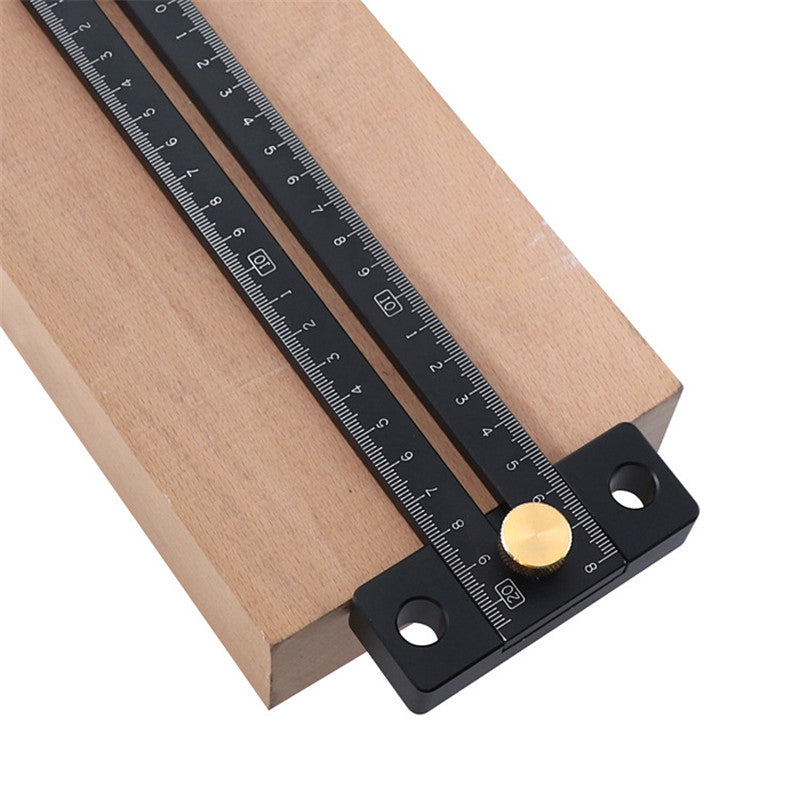 Aluminum Alloy 180/280mm Metric Line Scribe Ruler Positioning Measuring Ruler Woodworking Marking T-Ruler