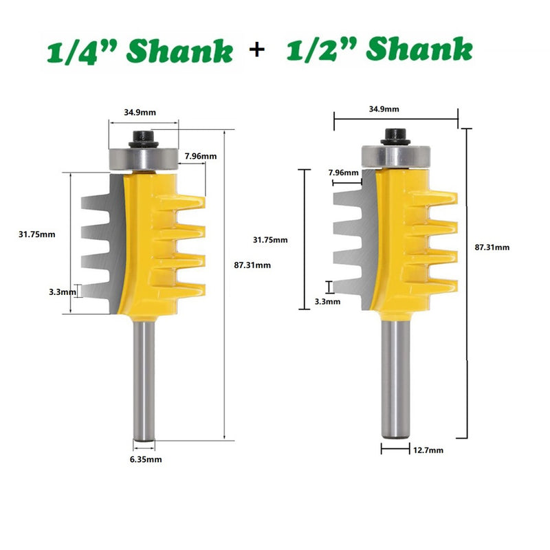 Drillpro T-Slot Finger Joint Router Bit 1/2 or 1/4 Inch Shank Reversible for Woodworking Cutting