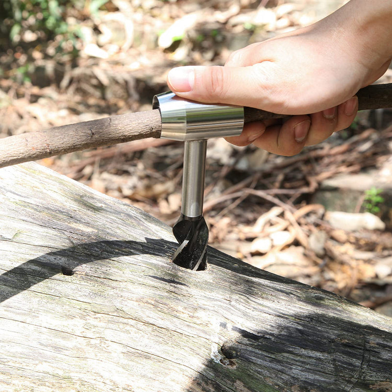 Survival Settlers Tool Bushcraft Hand Auger Wrench Wood Auger Drill Bit Manual Auger for Bushcraft Backpack and Camping
