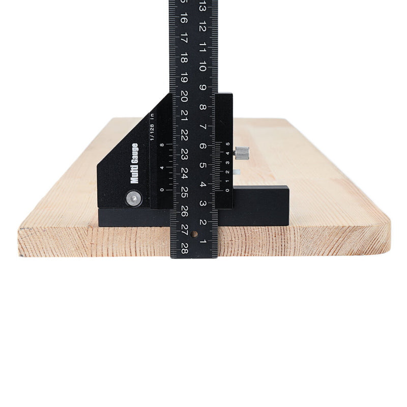 Doctorwood Multifunction Inch and MM Woodworking Scriber Gauge Aluminum Measuring Marking Framing Ruler Tool for Carpentry