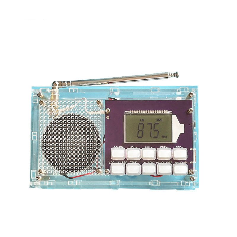 Digital Radio Three-Band FM AM SW Digital Clock Radio Kit with Acrylic Shell and Battery