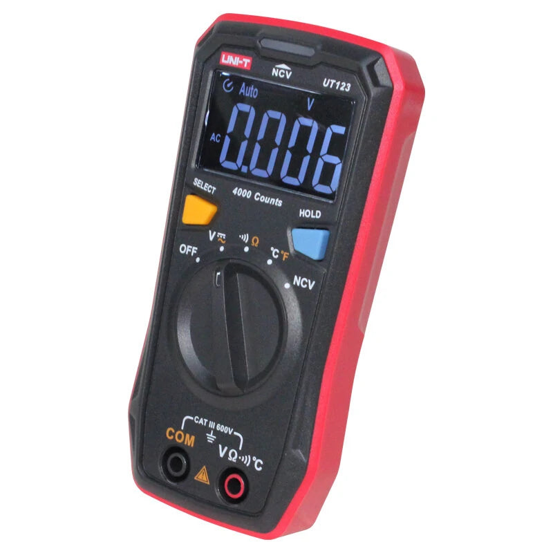 UNI-T UT123 3999 Counts Residential Multimeter AC/DC Current and Voltage Resistance+Continuty+NVC+C/F Test Protection Intelligent Battery Detection