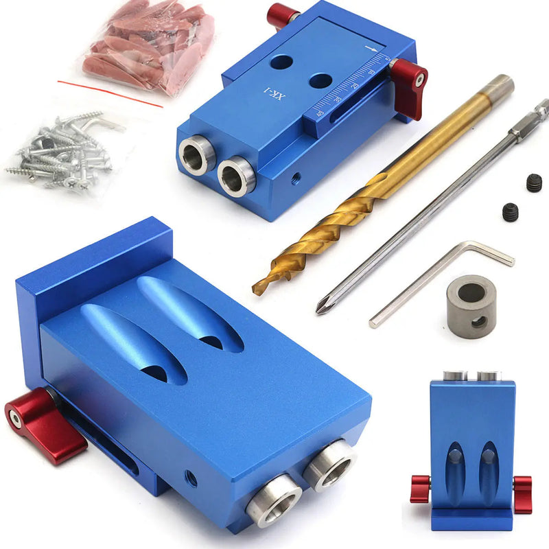 Mini Pocket Slant Hole Jig System Kit with Step Drill Bit Woodwork Tool Set