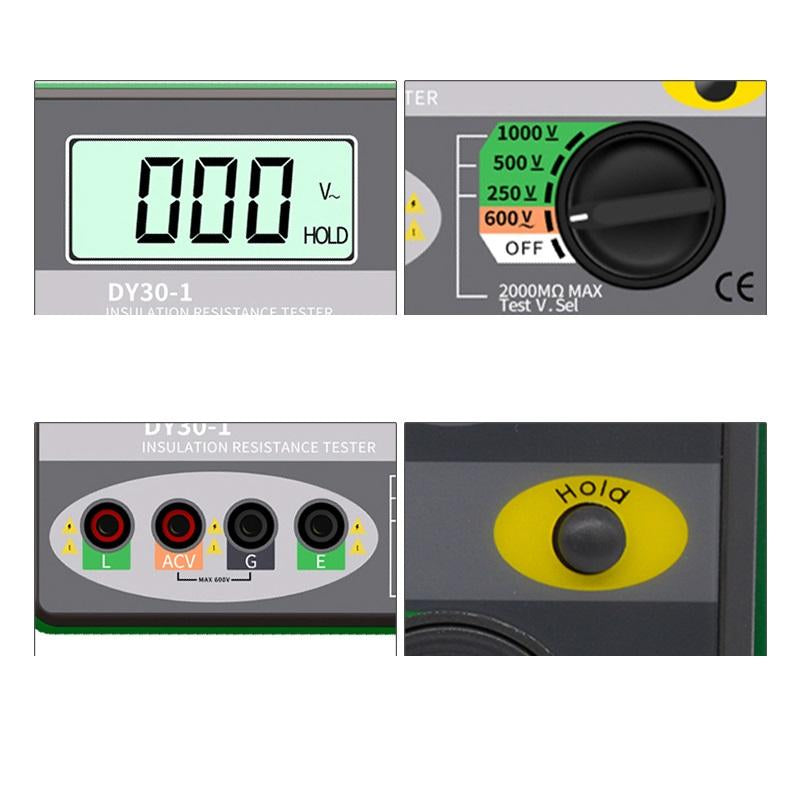 DUOYI DY30-1 Digital Insulation Resistance Tester Meter 2000M 0hm 250V 500V 1000V Megohmmeter Voltmeter Car Circuit Tester