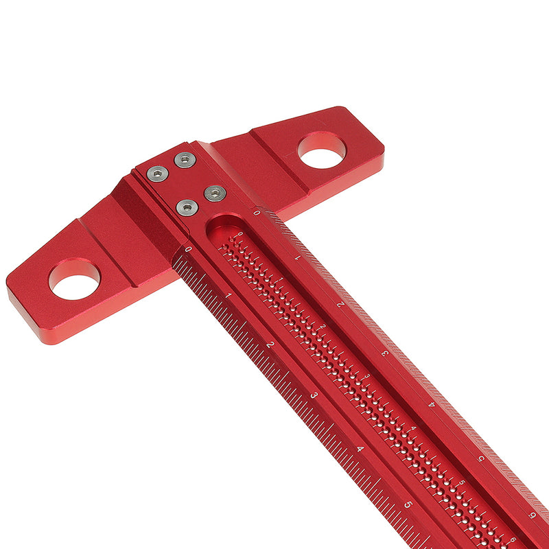 XIUYI 16/24 Inch Woodworking Line Drawing T Ruler Hole Ruler 90° Right Angle Line Drawing Ruler Woodworking Measuring Hole Positioning Ruler