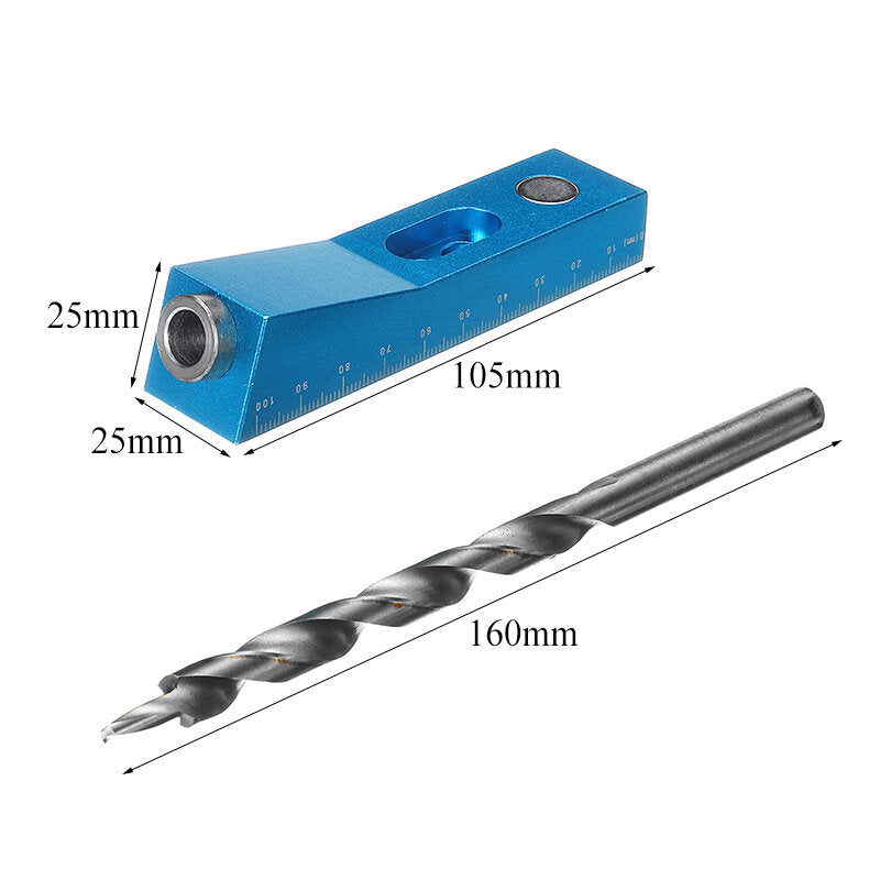 Mini Pocket Hole Jig System with Or Without Step Drill Bit Depth Collar Woodworking Tool