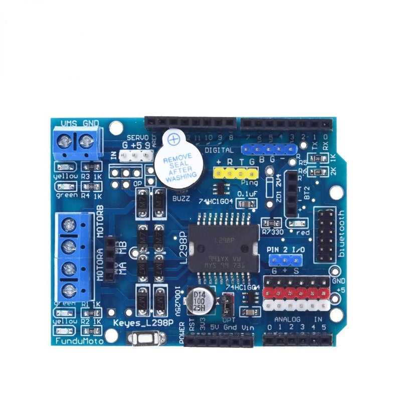 L298P PWM Speed Controller Dual High-Power H-bridge Driver Bluetooth Interface L298P Motor Shield Board for Arduino