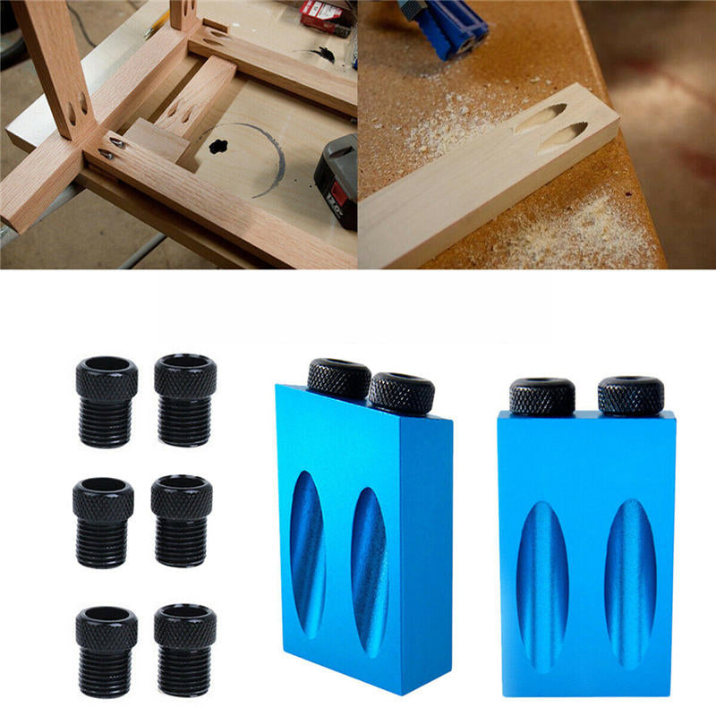 34Pcs Pocket Hole Screw Jig with Dowel Drill Tools Carpenters Wood Joint Sets