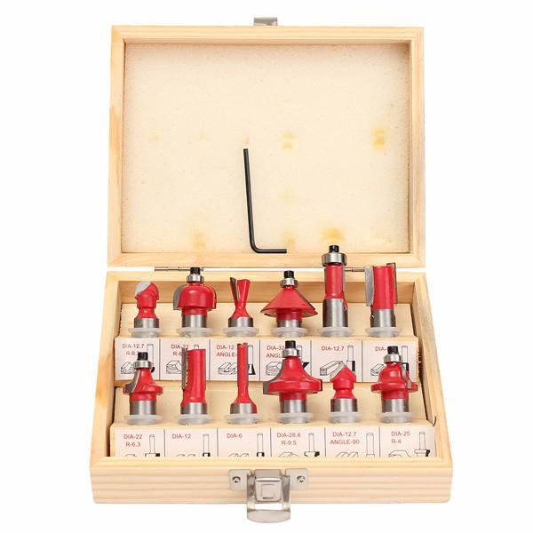 12pcs Wood Working Router Bit Cutter Tungsten Carbide Rotary Tool Set