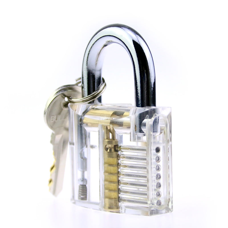17pcs Lock Pick Tools with Transparent Practice Set Broken Key Remove Kit Locksmith Utility Tool Set