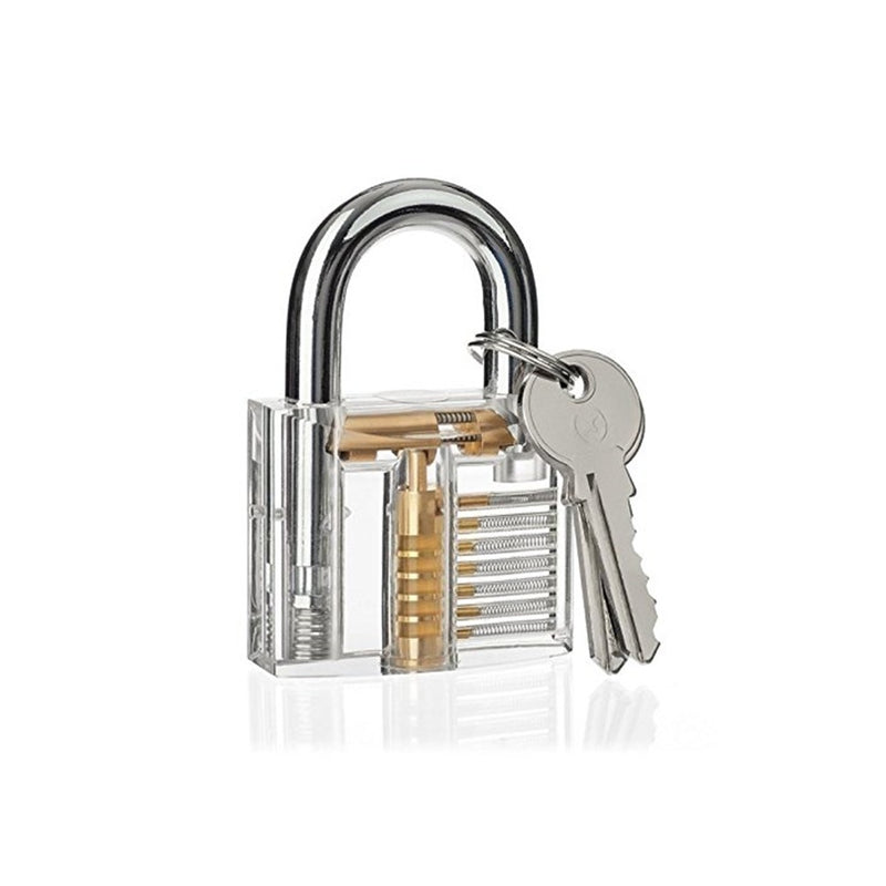 24PCS Transparent Visible Pick Cutaway Practice Padlock Lock With Broken Key Picking Kit