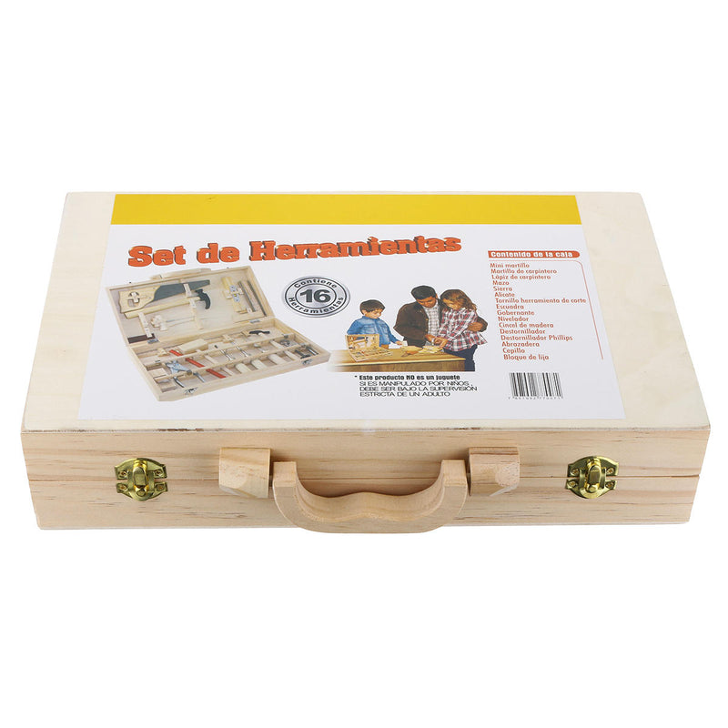 Kid Wooden Storage Toy Tool Set ToolBox DIY Educational Bench Learning Role Play