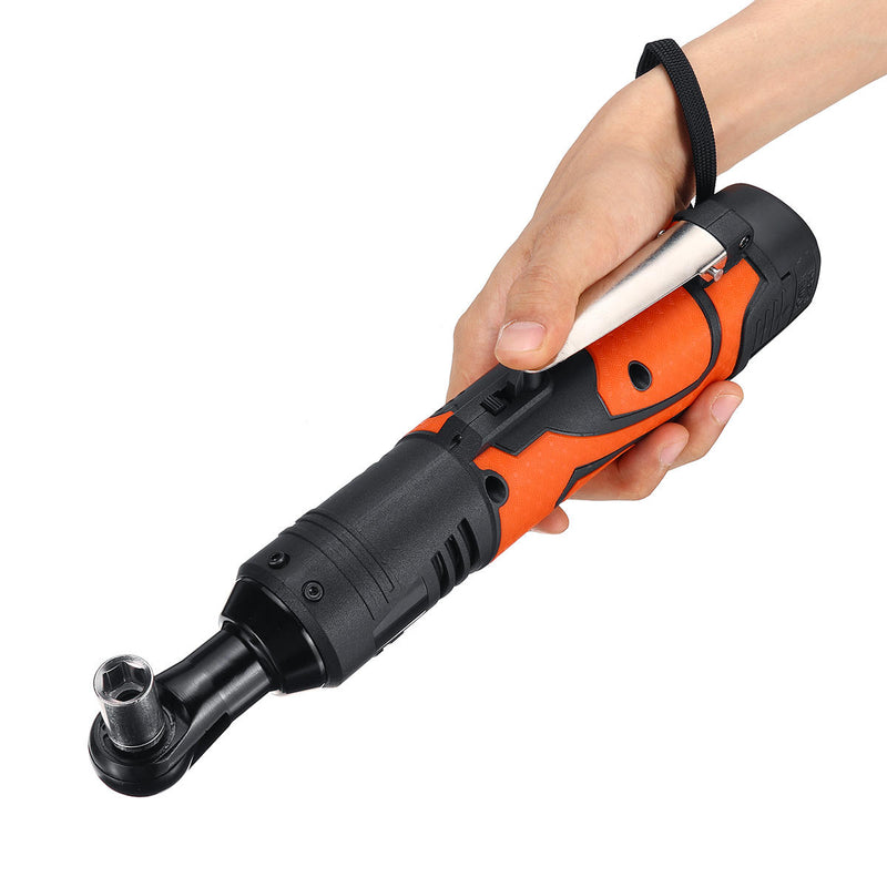 18V 3/8 Inch 60Nm Electric Cordless Right Ratchet Angle Wrench Tool with Battery & Charger